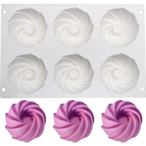 Spiral Flowers Cake Decorating Mold 3D Silicone Molds for Baking Cakes Brownie Mousse Make Dessert Pan Chocolate Tools