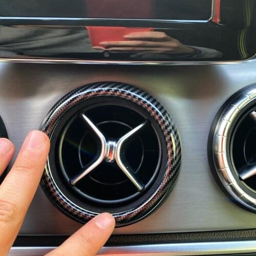 Carbon fiber style Air Condition Air Vent Outlet Ring Cover Trim Decoration for Mercedes Benz GLA X156 CLA C117 class