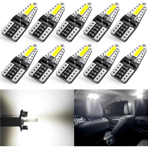 AUXITO 10Pcs W5W LED Canbus T10 LED Bulbs For Car Parking Position Lights Interior Map Dome Lights 12V White 6000K No Error
