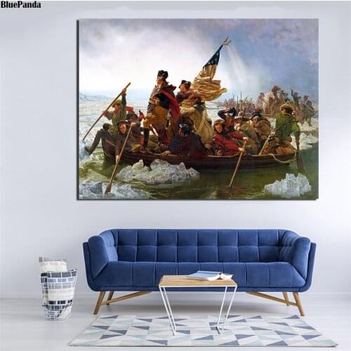 Washington Crossing The Delaware Canvas Painting Oil Print Poster Wall Art Picture For Living Room Home Decoration