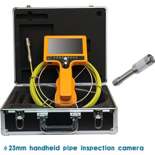7 Inch Monitor 23mm Camera 512hz Transmitter Built-in Sewer Drain Pipe Wall Inspection System With DVR 8GB Sd Card