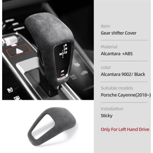 Suede for Porsche Cayenne 2018-2021 Car Gear Shift Knob Cover Gear Sticker Lever Car Interior Accessories