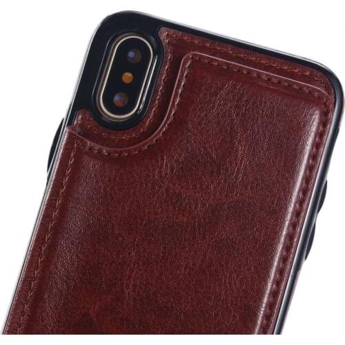 Faux Leather Solid Color Phone Case Protective Cover with Card Slot for iPhone12