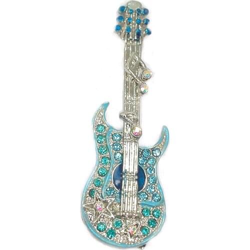12pcs/lot Wholesale Fashion Brooch Rhinestone Guitar Pins Women Brooch Music Pin brooches Jewelry Gift C102236