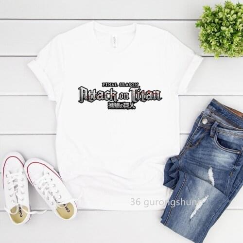 2021 Hot Attack On Titan T Shirt Eren Mikasa T-Shirt Japan Manga Ninja Cartoon Print Women Clothe Female Clothing Short Sleeve