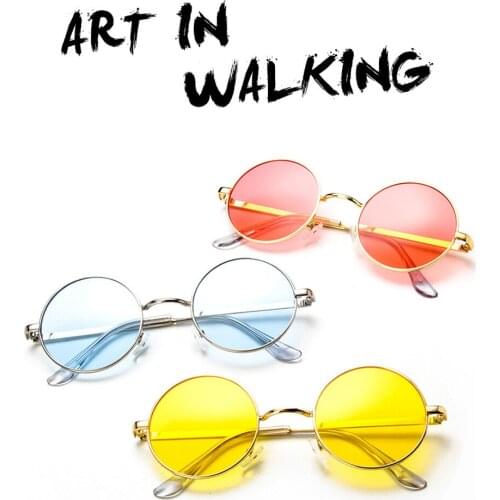 Unisex Retro Round Sunglasses Women 2019 Brand Designer Trending Products Multicolor Frame Circle Glasses Direct Selling