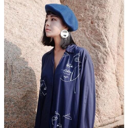 VRIGINER Women Fall Winter Beret Hat Female Angora Wool Knitted Berets Luxury Caps Fashion Solid Blue Color Thick Caps