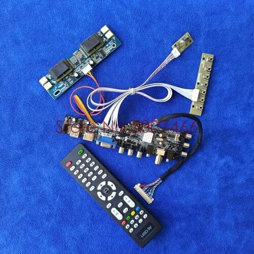 Screen LCD control board kit USB VGA signal digital DVB 4CCFL for HT190E01/HT170E01/HT170EX1/M170MNE1 30 Pin LVDS 1280*1024