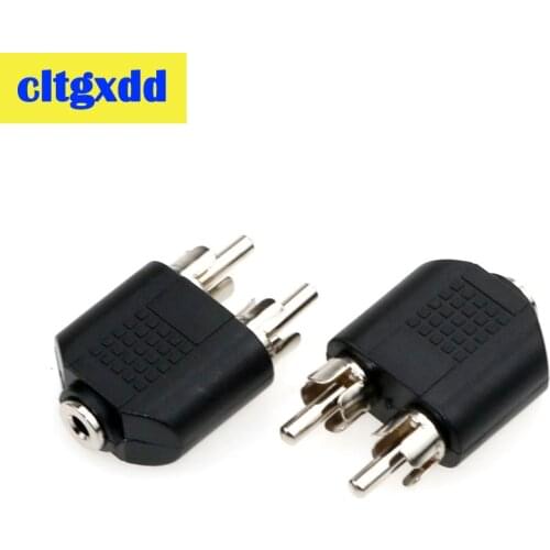 Cltgxdd 1Pc 3.5 mm Female To 2 RCA Male Stereo Audio Adapter Connector Convertor Sound Voice Connector