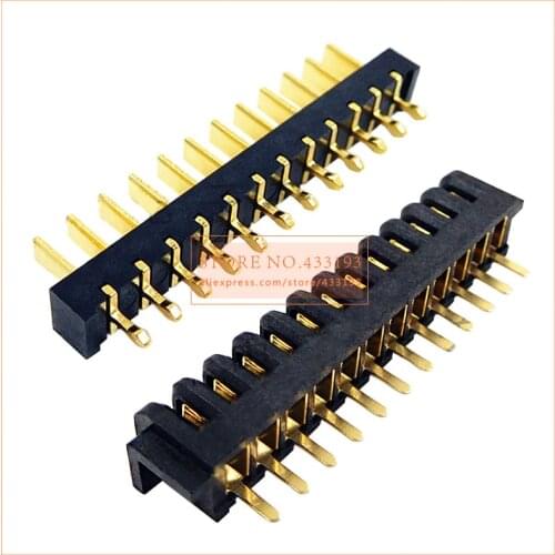 12PIN Laptop notebook battery connector pitch 2.5MM battery charging clip slot contact 180 degree foot position male+female plug