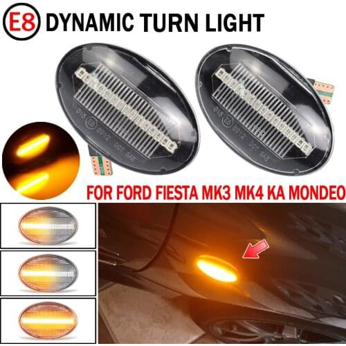 2pcs LED Dynamic Turn Signal Side Marker Sequential Light For Ford Fiesta III IV MK3 MK4 KA Mondeo I MK1 Transit Tourneo MK6 MK7