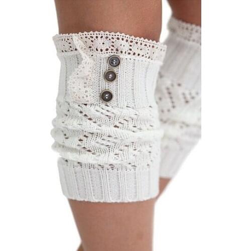 2016 short button lace burn out Crochet Knit Leg Warmers Boot Cuffs Toppers Boot Socks 100pairs/lot #3908