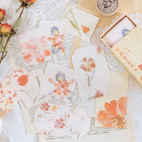 30 Pcs/box Sticky Memo Pads Diary Creative Flower Grass Diy Matchbox Notepad Office School Stationery Material Paper Decoration