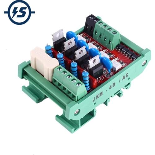 4-Channel PLC AC Amplifier Board Input Signal 0V/24V Non-contact Solid State Relay Module Thyristor Support Optocoupler