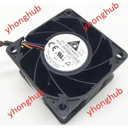 Delta Electronics PFR0612XHE CF1U DC 12V 3.30A 60x60x38mm 4-Wire Server Cooling Fan