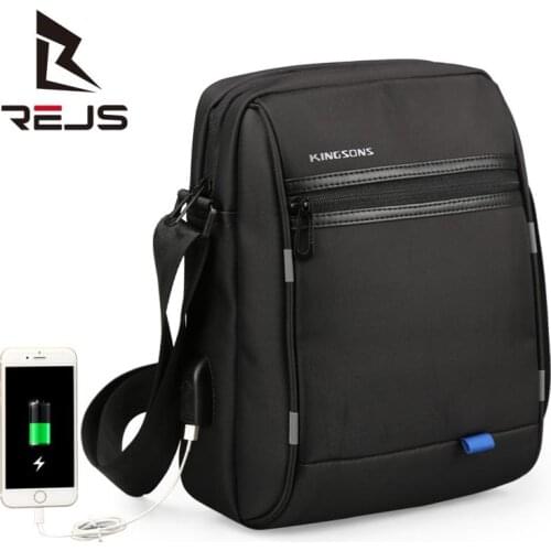 REJS LANGT Business Shoulder Bag for Men Usb Cahrge Casual Messenger Bags Office Dress Crossbody Shoulder Bag Bolsas De Hombro