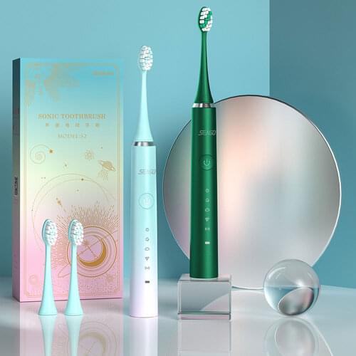 SEAGO Rechargeable Sonic Electric Toothbrush 5 Mode Waterproof Fast chargeable Electric Tooth Brush Head Adult S2 Couple Gift