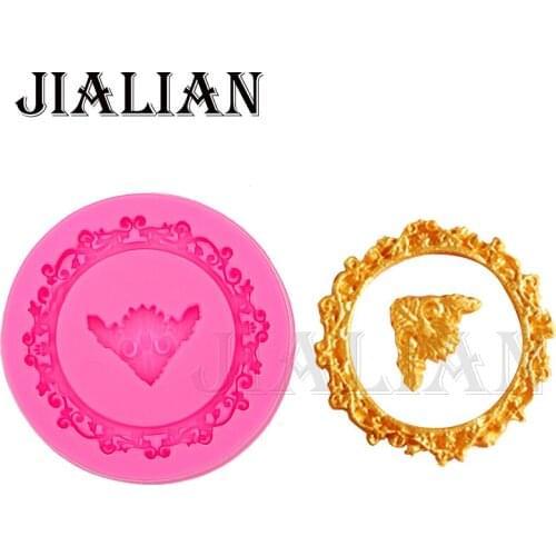 Retro Fashion Frame Mold Chocolate silicone Mould for the Kitchen Baking Cake Tool DIY Sugarcraft Decoration Tools T0532