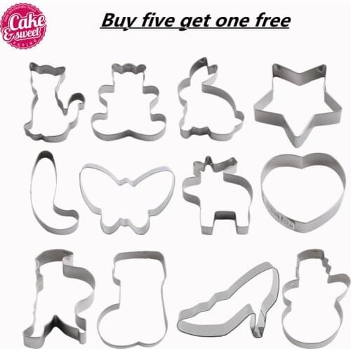 Cooking Tools Christmas Cookie Cutters Stainless Steel Cute Animal Shape Biscuit Molds DIY Fondant Pastry Decorating Cook Tools