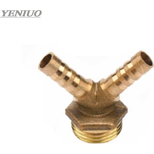 Brass Two Barb Hose Fitting 1/2"BSP Male Thread 8mm/10mm Hose Tube Water spray device Barbed Coupling Connector Adapter