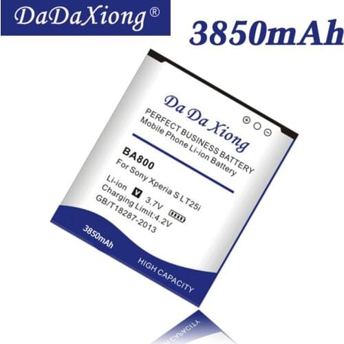 Da Da Xiong 3850mAh BA800 Li-ion Phone Battery for Sony Xperia V LT26i Arc HD Xperia V LT25i LT25C LT26 LT25C Phone Battery