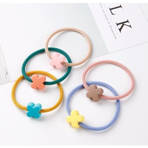 Cute Love Heart Round Flower Shape Simple Hair Bands For Women Children Rubber Band High Elasticity Hair Accessories Scrunchie