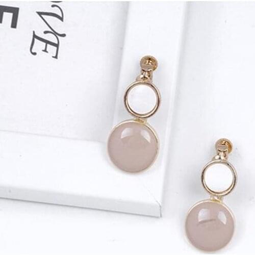 Fashion Round Shell Drop Dangle Earrings Metal Geometric Earrings For Women Gilrs Ladies Statement Jewelry
