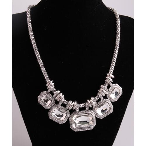 MOODPC Free Shipping New Arrival Fashion Maize Chain five Glass Crystal Necklaces for women