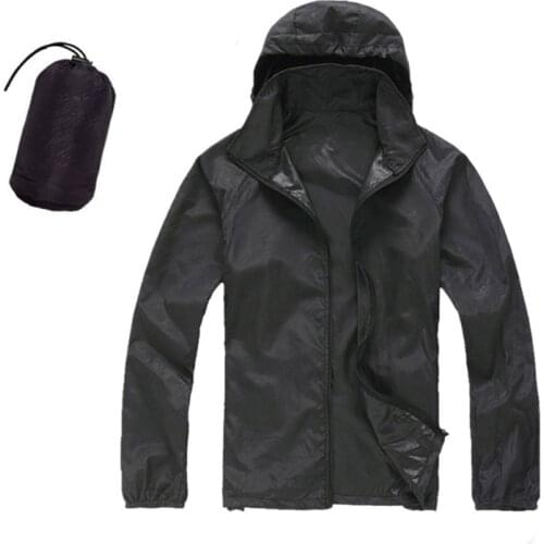 Men Foldable Quick Dry Outdoor Camping Jackets Summer Windbreaker Waterproof Windproof Sun-protection Thin Hiking Hooded Jackets