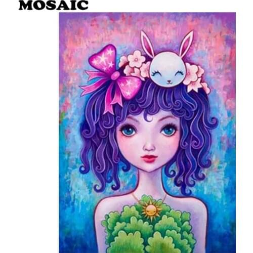 Diamond Embroidery Full square rhinestone Diy Cross Stitch Diamond Painting Kit rabbit butterfly cartoon girl,angelr oom decor