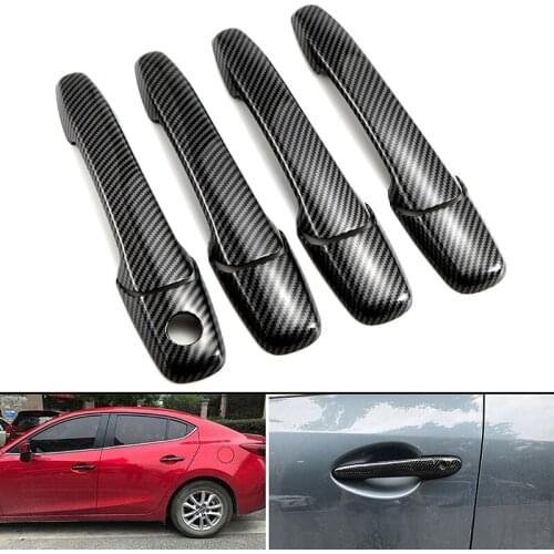 1 Set Car Door Handle Cover Exterior Trim for Mazda 3 5 6 RX8 Mustang Fusion Edge MKZ Handle Decoration Sticker Auto Accessories