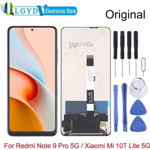 Original LCD Screen and Digitizer Full Assembly for Redmi Note 9 Pro 5G / Xiaomi Mi 10T Lite 5G / M2007J17G / M2007J17C