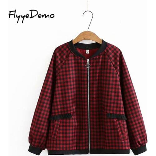 2020 Autumn Winter Womens Fleece Jacket Female Warm Thick Plaid Coats Outerwear Female Ruffles Loose Zipper Hoodies Plus Size