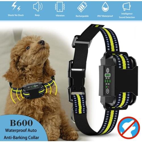 Safty Dog Training Collar Shock Collar for Small Medium Large Dogs Waterproof Anti-Barking Electric LED Dog Collar Rechargeable