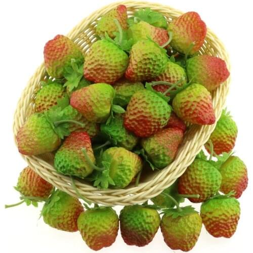 Gresorth 30pcs Fake Plastic Strawberry Decoration Artificial Fruit Home Party Christmas Display - Ripe Strawberries