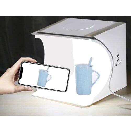 Portable Lightbox 2 Panel LED Light Photo Studio Box Tabletop Shooting Soft Box Photo Background Kit Light box for DSLR Camera