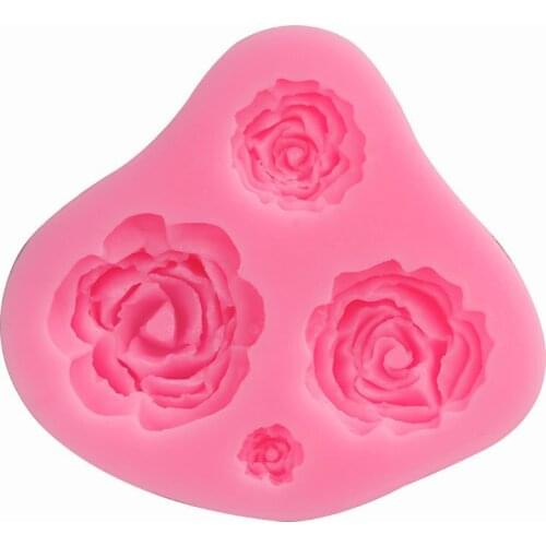 Rose Flower Silicone Molds Wedding Cupcake Topper Fondant Cake Decorating Tools Sugarcraft Candy Clay Chocolate Gumpaste Moulds