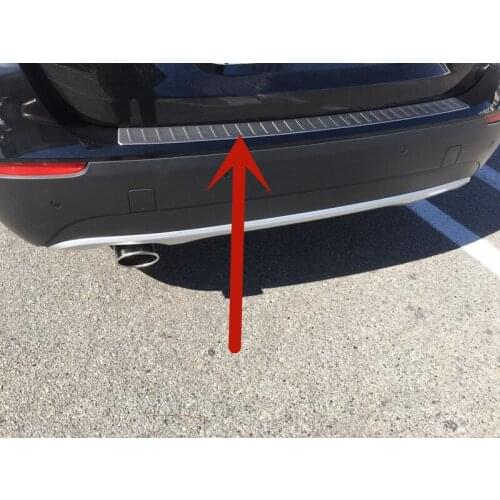 Car styling Rear Bumper Protector Sill Trunk Rear guard Tread Plate Trim for BMW X1 E84 2009 2010 2011 2012 2013 2014 2015