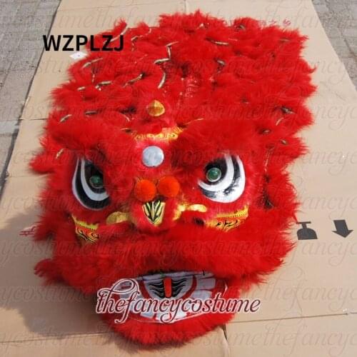 Red Lion Dance Costume 2 Player 8-12 Age Children Play Party Performance Sport Outdoor Parade Parad Smart Stage Mascot China