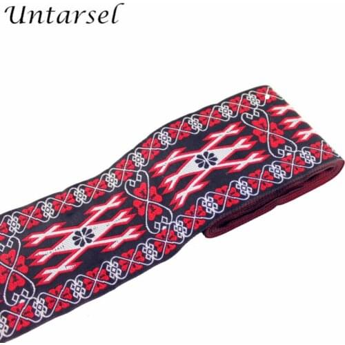 Untarsel wide woven webbing strap 10cm ribbon jacquard cord DIY sewing curtain trim 5yards/lot belt webbing DIY garmen fabric
