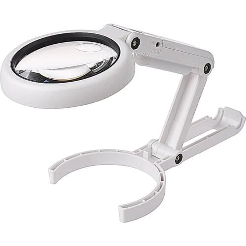 5 X 11X Magnifying Glass Dual Use Table Lamp Super Bright Stand Non Slip Hand Held 8 LED Magnifier Lamp