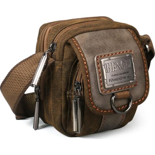 Vintage Canvas Shoulder Small Bag Men Teenage Boys Retro Outdoor Mountaineering Wear Resistance Cross Messenger Bags