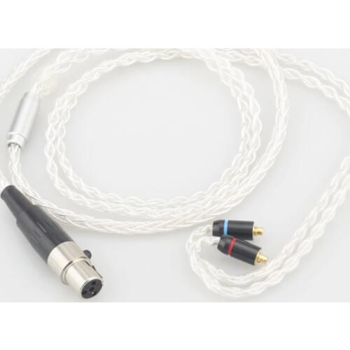 High Quality Audiocrast HC027 8Cores Silver Plated Upgraded cable with 4Pin mini xlr female plug to MMCX Female plug HIFI