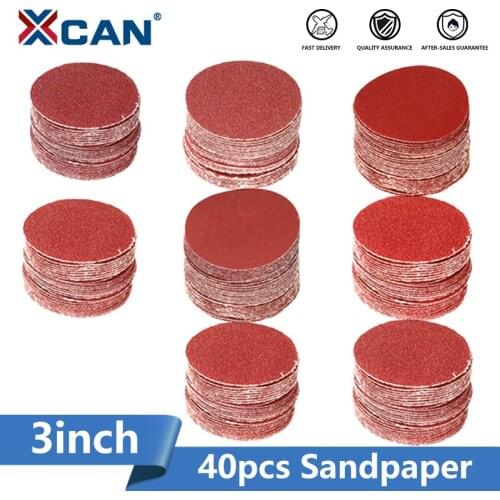 XCAN Sanding Discs 40pcs 3inch (76mm) Buffing Sheet 320-2000 Grit Sander Polishing Pad Abrasive Sandpaper