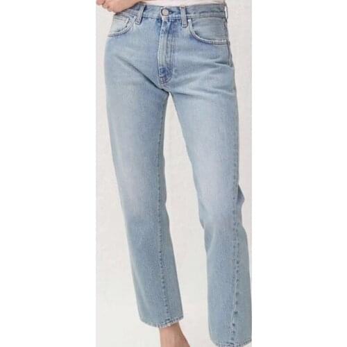 Women Pants 2019 New Asymmetric Oblique Seam High Waist Jean