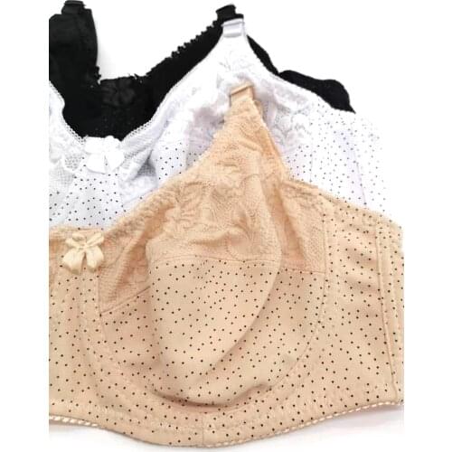 Plus Size 36 38 40 42 44 46 Bralette Womens Floral Lace Bras Perspective Underwire Bra Sexy Lingerie Large Cup C D DD E F BH C22