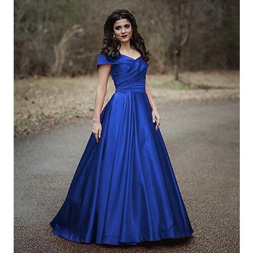 2020 Graduation Robes Long Off Shoulder Prom Dress Pocket Formal Bridesmaid Gownsa платья для выпускного vestidos de cóctel