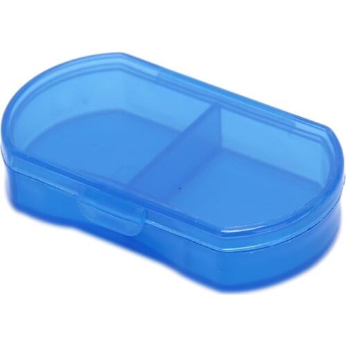1Pcs Pill Box 2 Grids Container Dispenser Organizer Case For Medicines Blue Pill Medicine Tablet Pillbox