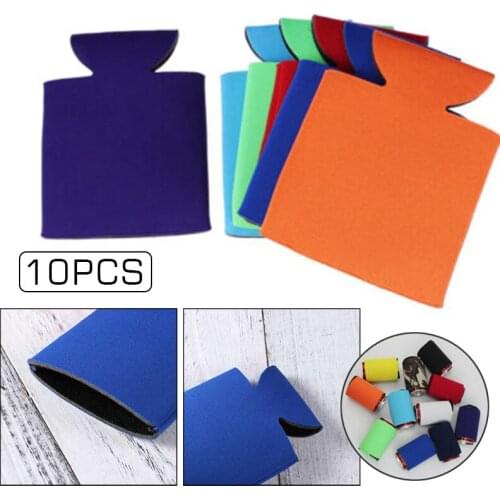 10pcs Beverage Beer Cola Cans Cup Sleeve Neoprene Material Party Decor Can Cup Holder Fit Kitchen Tools Summer Essentials