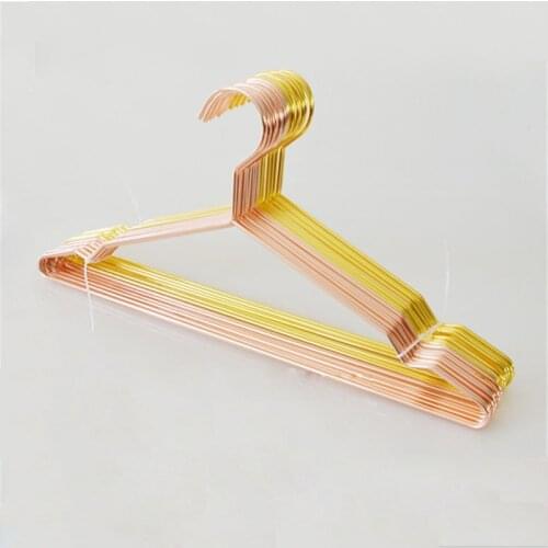 10pcs/lot 42cm Adult Rose Gold Metal Hangers For Clothes Shirts Hanger Strong Coats Hanger Suit Hanger